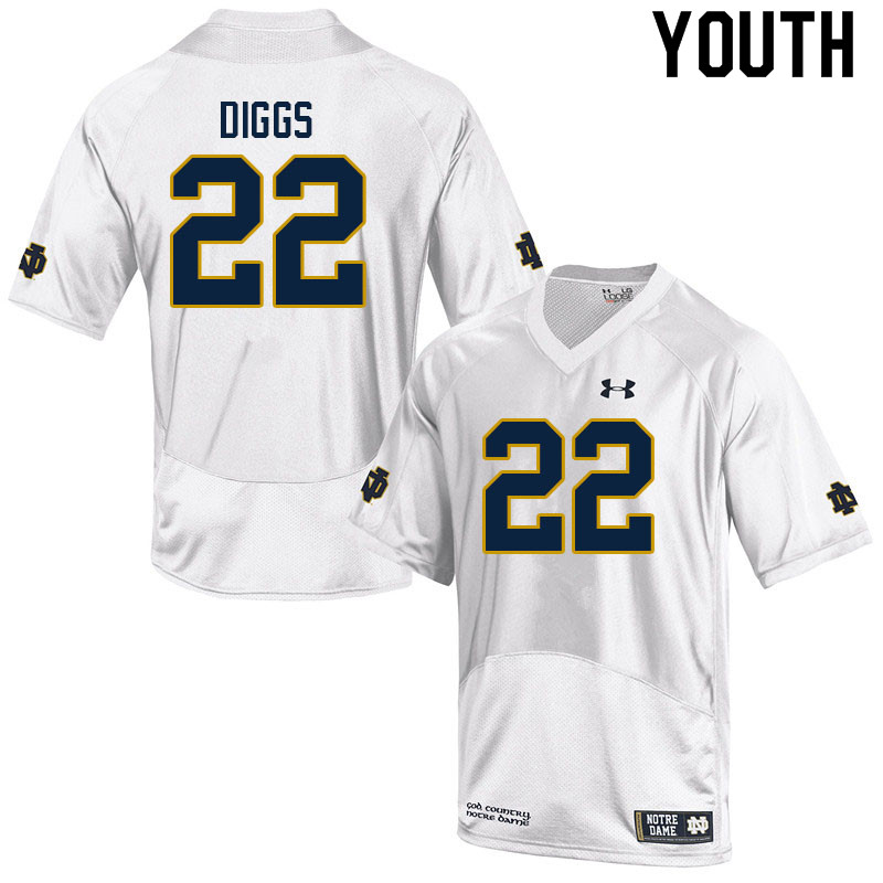 Youth #22 Logan Diggs Notre Dame Fighting Irish College Football Jerseys Sale-White - Click Image to Close